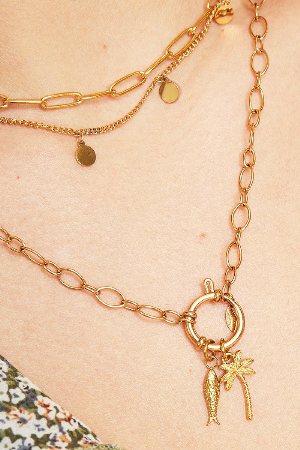 Vis hanger Goud kleur Stainless Steel h5Afbeelding2